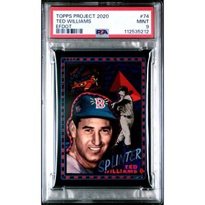 Topps PROJECT 2020 #74 - Ted Williams by Efdot - PSA 9